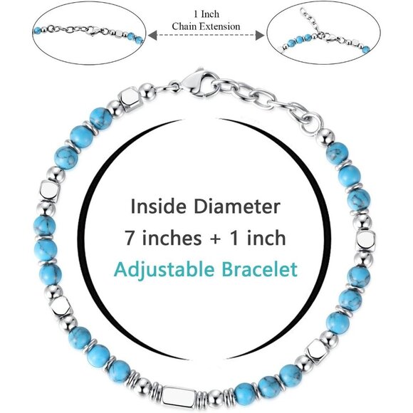 Blue Boho Beaded Bracelets for Women Trendy Jewelry Gifts for Lover, Friend - Picture 3 of 6